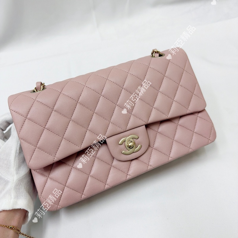 莉亞精品♡Chanel cf25 櫻花粉金 二手美包-2