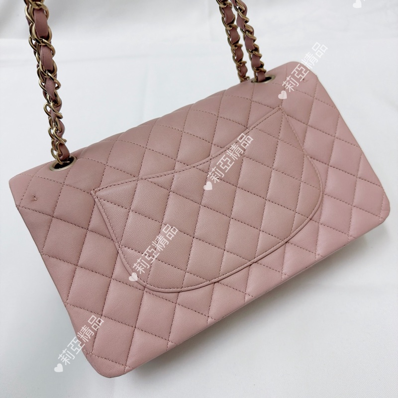 莉亞精品♡Chanel cf25 櫻花粉金 二手美包-3