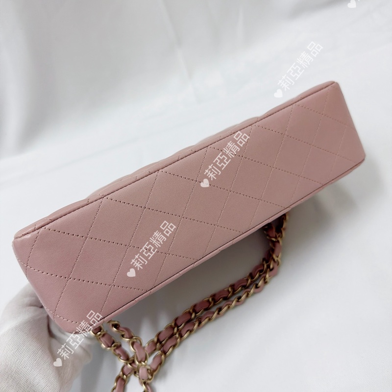 莉亞精品♡Chanel cf25 櫻花粉金 二手美包-5