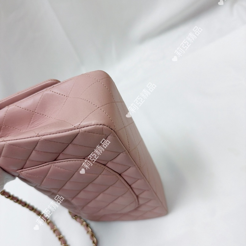 莉亞精品♡Chanel cf25 櫻花粉金 二手美包-8