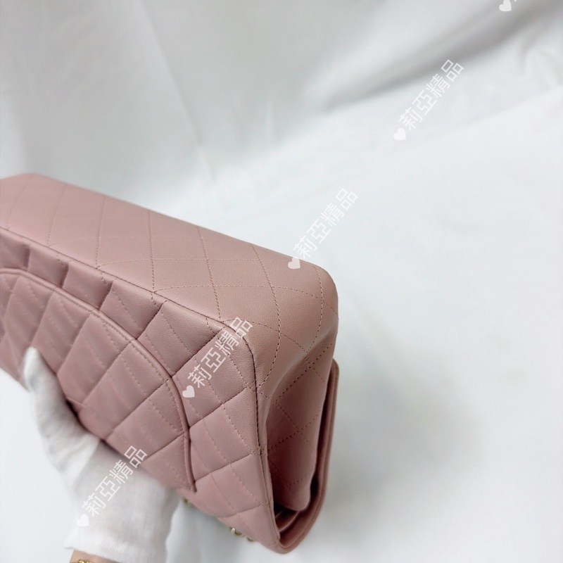 莉亞精品♡Chanel cf25 櫻花粉金 二手美包-9