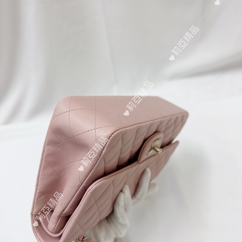 莉亞精品♡Chanel cf25 櫻花粉金 二手美包-10