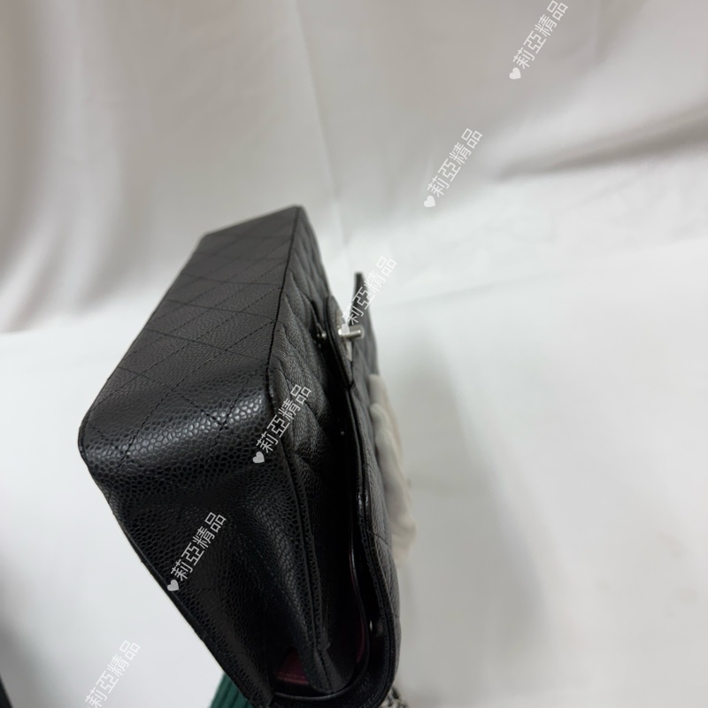 莉亞精品♡ Chanel cf25 黑銀 近新美包-10