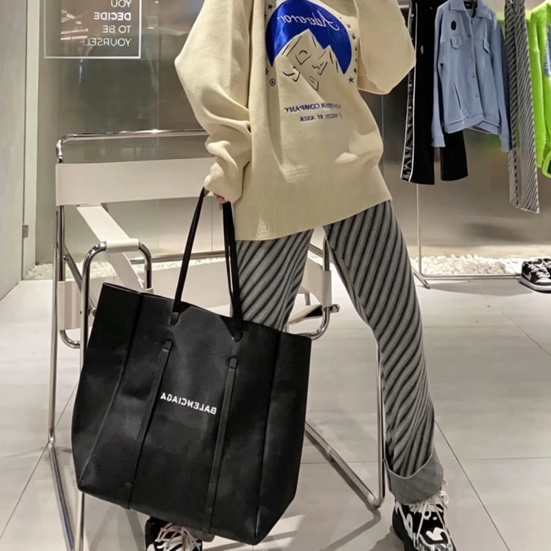 Balenciaga巴黎世家經典黑色字母LOGO托特包​​🍳-8