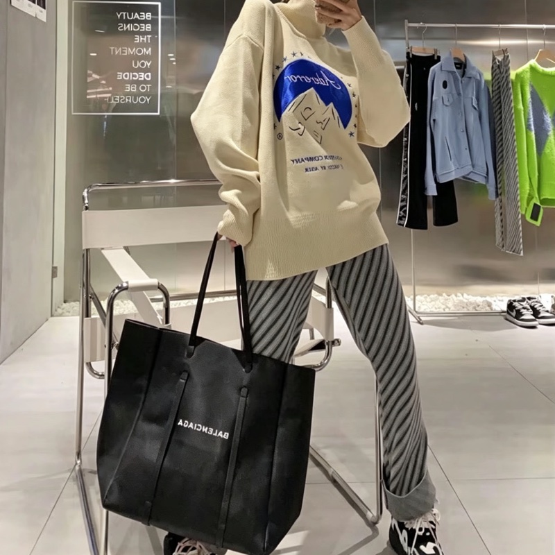 Balenciaga巴黎世家經典黑色字母LOGO托特包​​🍳-17