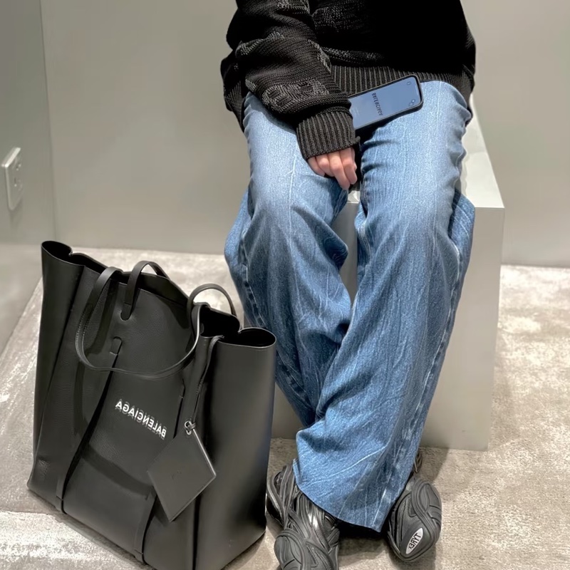 Balenciaga巴黎世家經典黑色字母LOGO托特包​​🍳-19