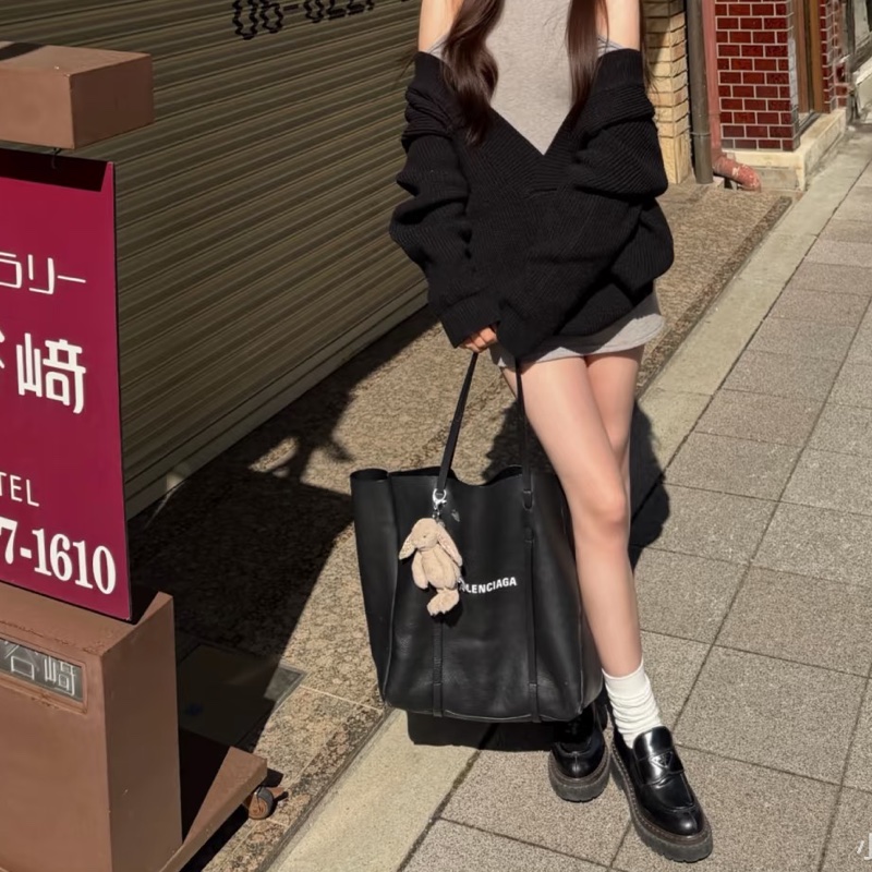 Balenciaga巴黎世家經典黑色字母LOGO托特包​​🍳-22