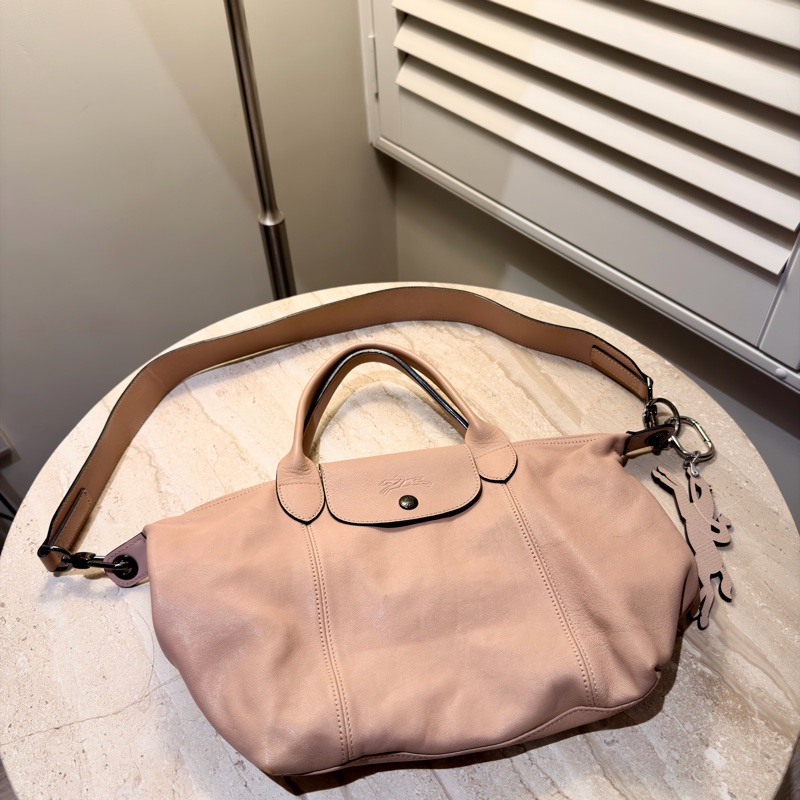溫柔感滿分 🌸 Longchamp Le Pliage小羊皮摺疊包-0