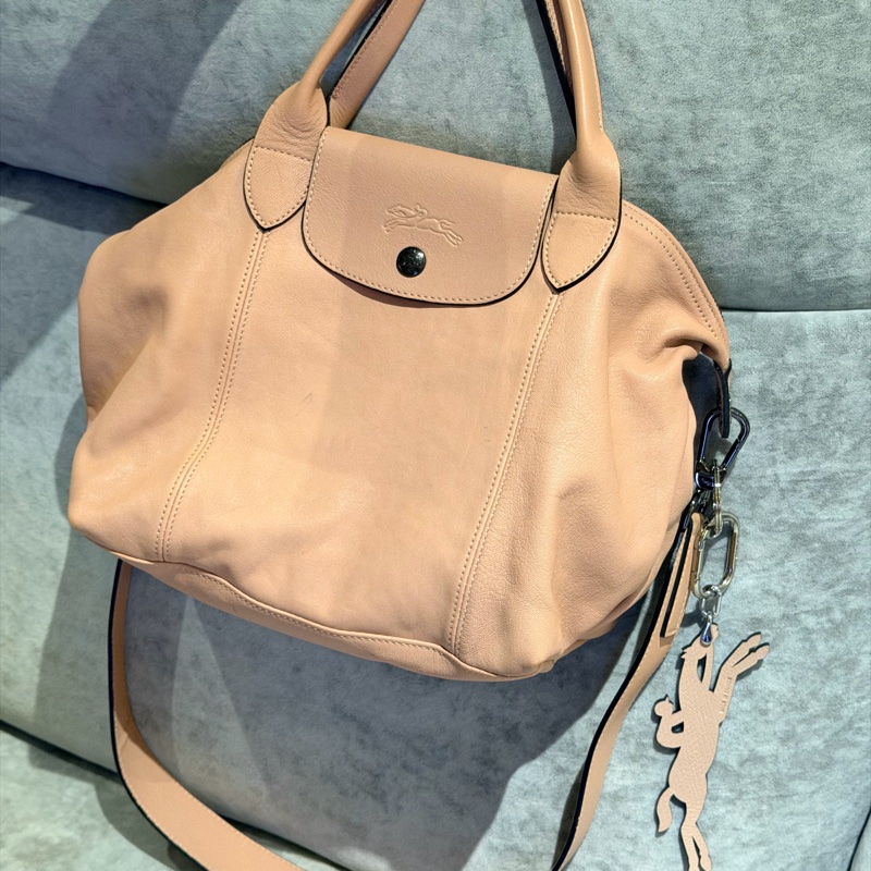 溫柔感滿分 🌸 Longchamp Le Pliage小羊皮摺疊包-1