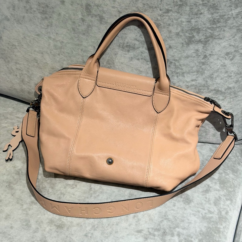 溫柔感滿分 🌸 Longchamp Le Pliage小羊皮摺疊包-3