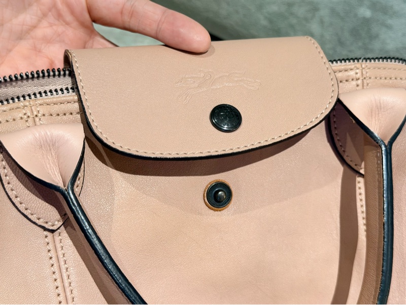 溫柔感滿分 🌸 Longchamp Le Pliage小羊皮摺疊包-11