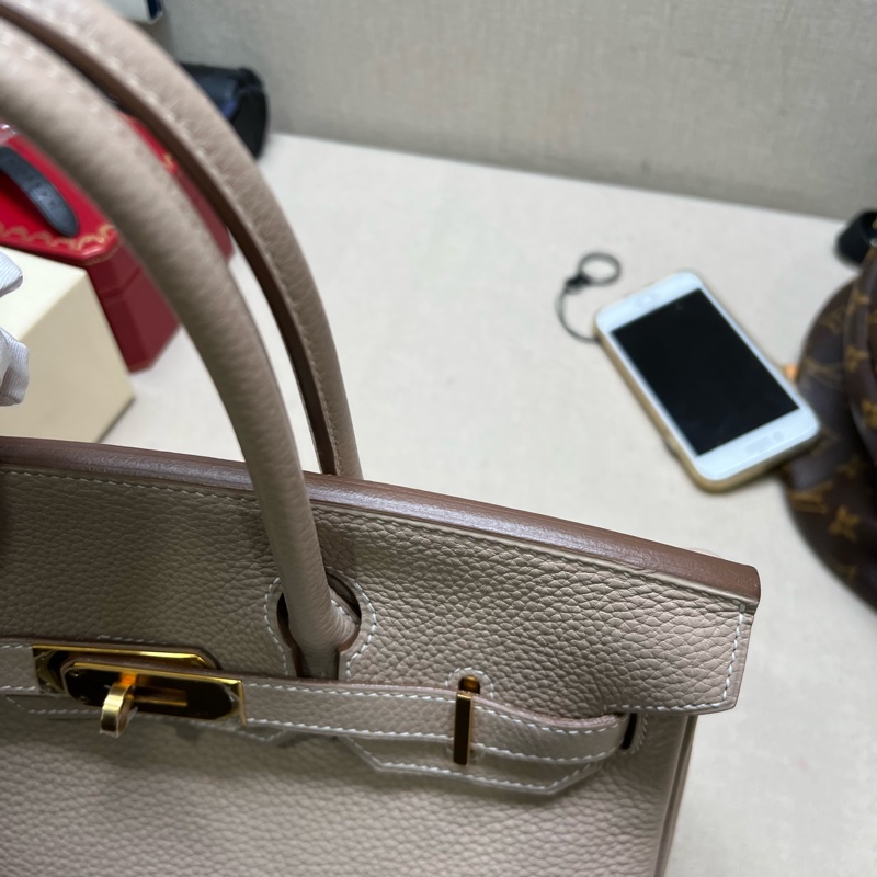 有單 hermes birkin30鑽石灰 金扣 Q刻-5