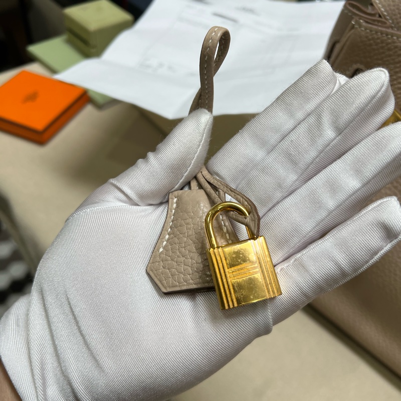 有單 hermes birkin30鑽石灰 金扣 Q刻-9