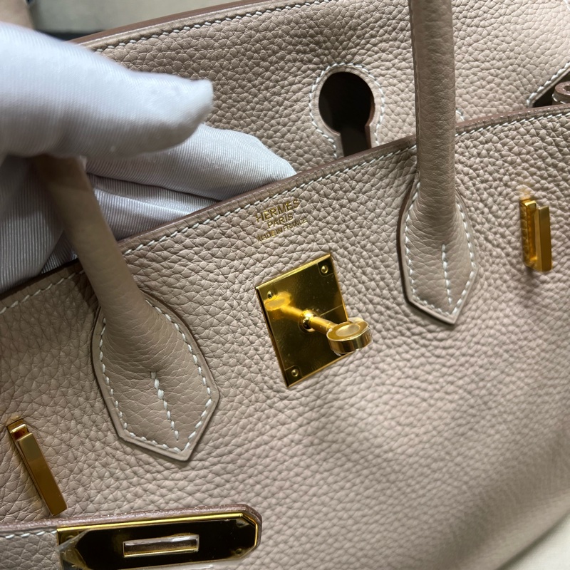 有單 hermes birkin30鑽石灰 金扣 Q刻-12