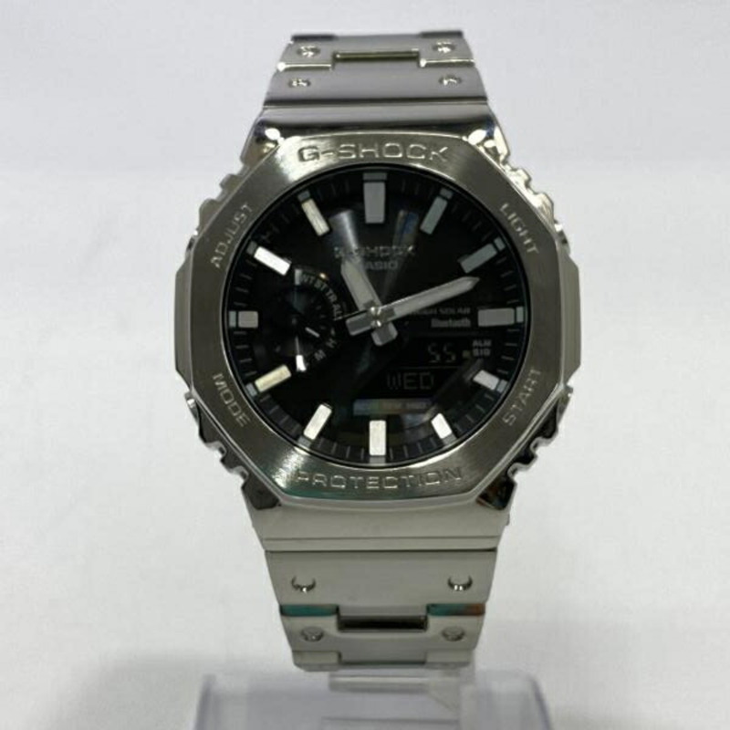 卡西歐 G-SHOCK GM-B2100SD-1AJF 銀色手錶，配備手機互聯和太陽能動力技術-1