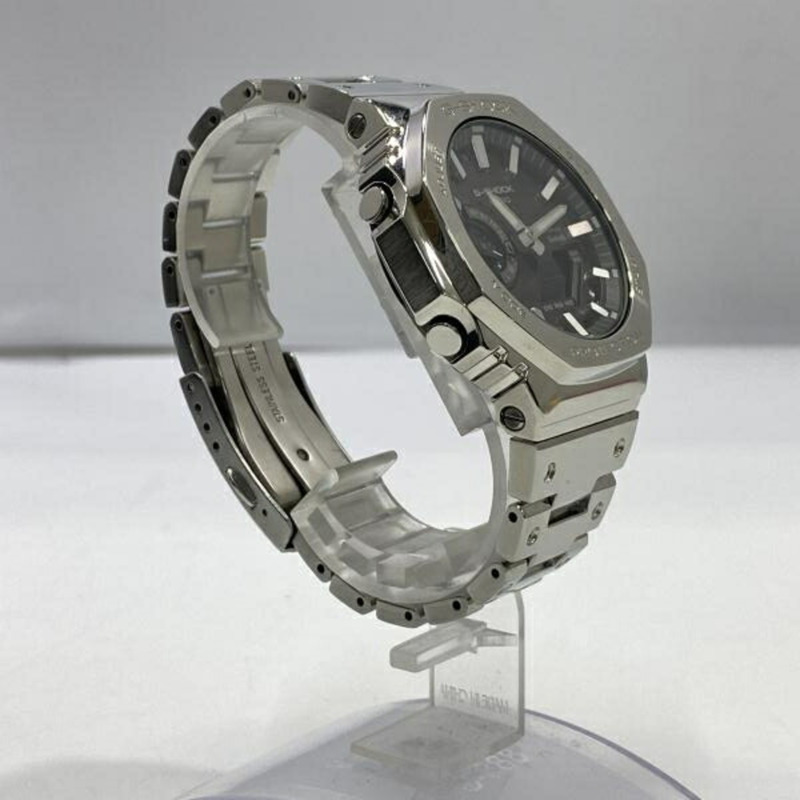 卡西歐 G-SHOCK GM-B2100SD-1AJF 銀色手錶，配備手機互聯和太陽能動力技術-3