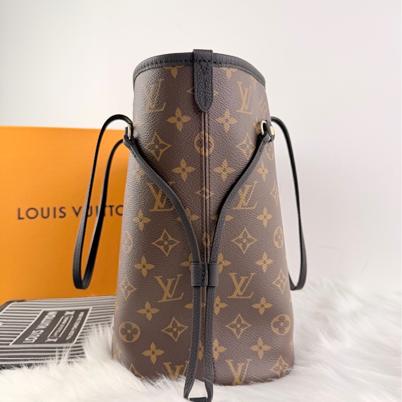 全新現貨26年帶票，LV neverfull中號反轉黑 nf中號黑色雙面反轉-3