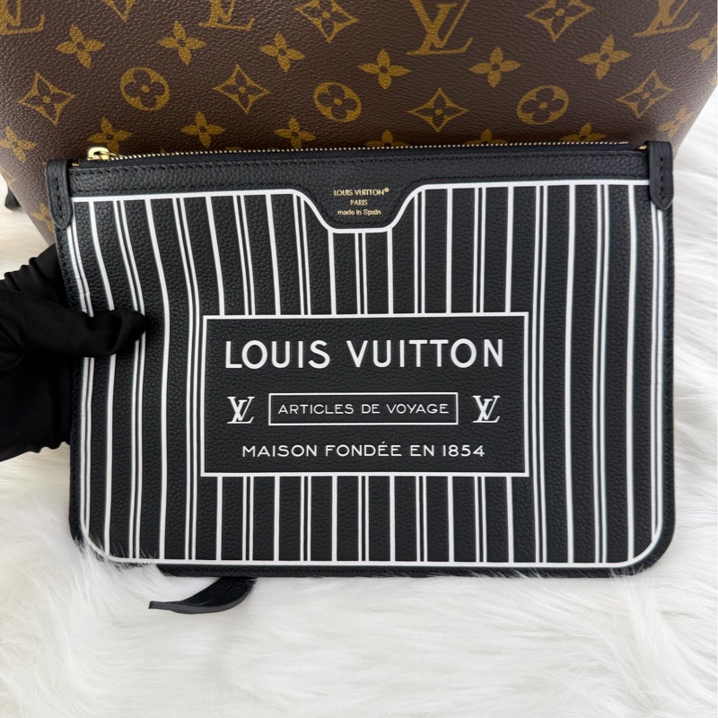 全新現貨26年帶票，LV neverfull中號反轉黑 nf中號黑色雙面反轉-5