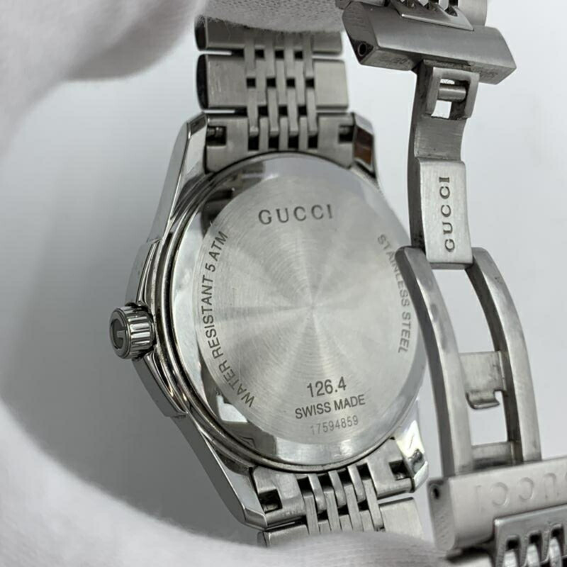 GUCCI 126.4 G-Timeless 石英腕錶，雙G互扣標誌，不鏽鋼錶鍊，Gucci-7