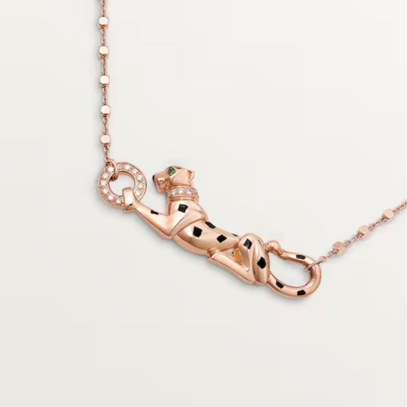 Cartier Panthère de Cartier Pendant – 18K Rose Gold, Diamonds & Tsavorite Garnet-3