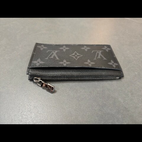 Louis Vuitton LV Eclipse M69533 帆布印花牛皮飾邊拉鍊卡夾零錢包