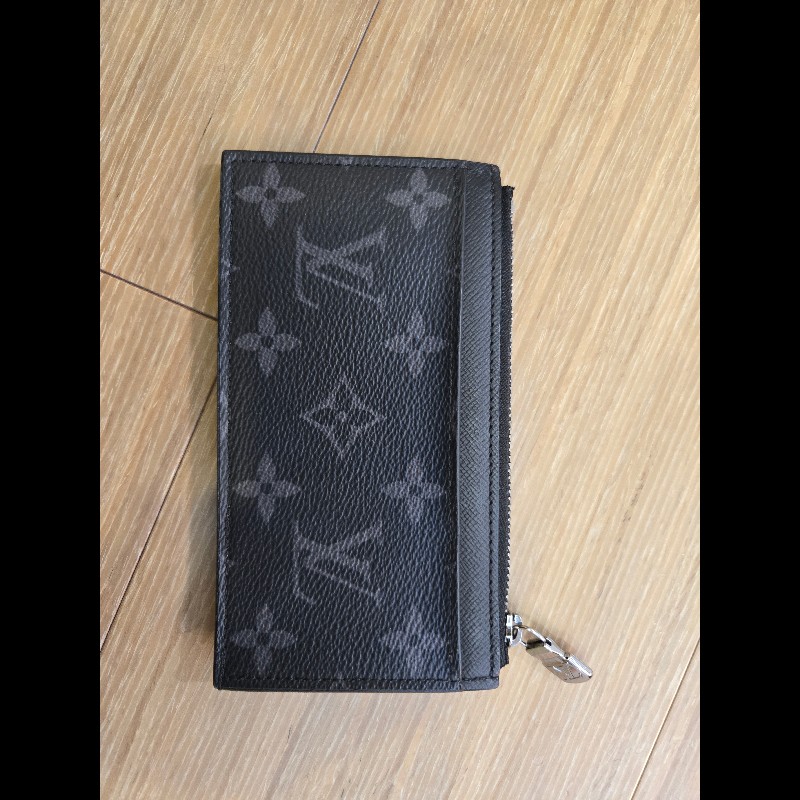 Louis Vuitton LV Eclipse M69533 帆布印花牛皮飾邊拉鍊卡夾零錢包-3