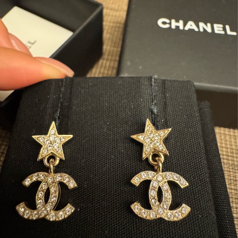 CHANEL 星星CC 耳環 耳釘-1