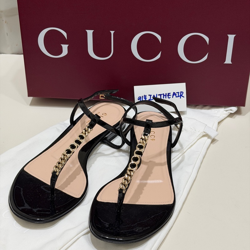 914intheair 『全新閒置』古馳新款Gucci字母logo T字涼鞋36（23-23.5cm)-4