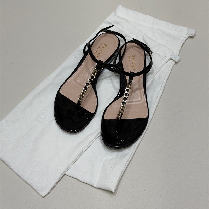 914intheair 『全新閒置』古馳新款Gucci字母logo T字涼鞋36（23-23.5cm)-7