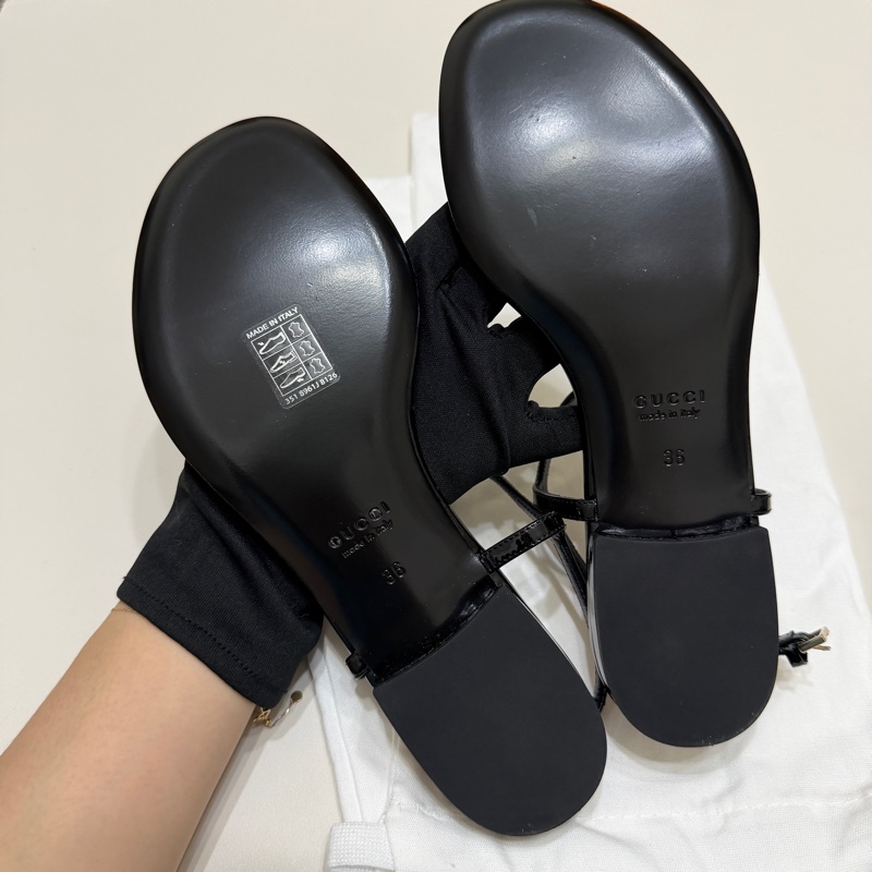 914intheair 『全新閒置』古馳新款Gucci字母logo T字涼鞋36（23-23.5cm)-17
