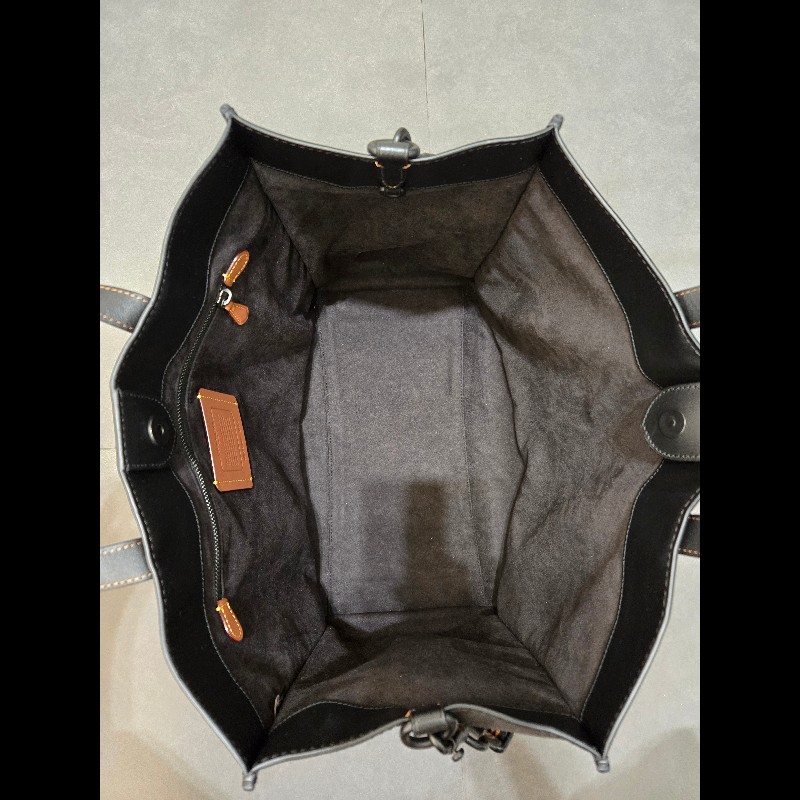 COACH  Field tote 40 植絨馬車花紋麂皮手提肩背托特包-3