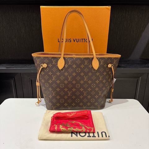 LV路易威登neverfull中號32cm97新 紅色內裡