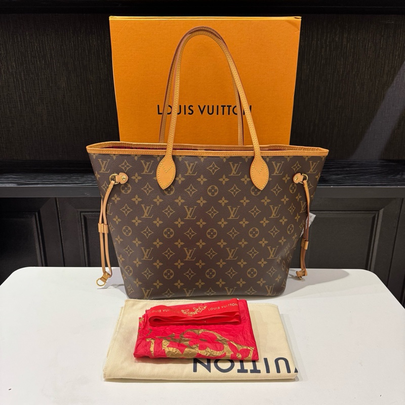 LV路易威登neverfull中號32cm97新 紅色內裡-0