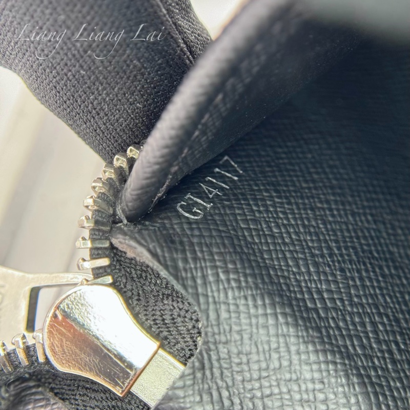 LOUIS VUITTON LV經典黑灰棋盤格拉鍊長夾-3