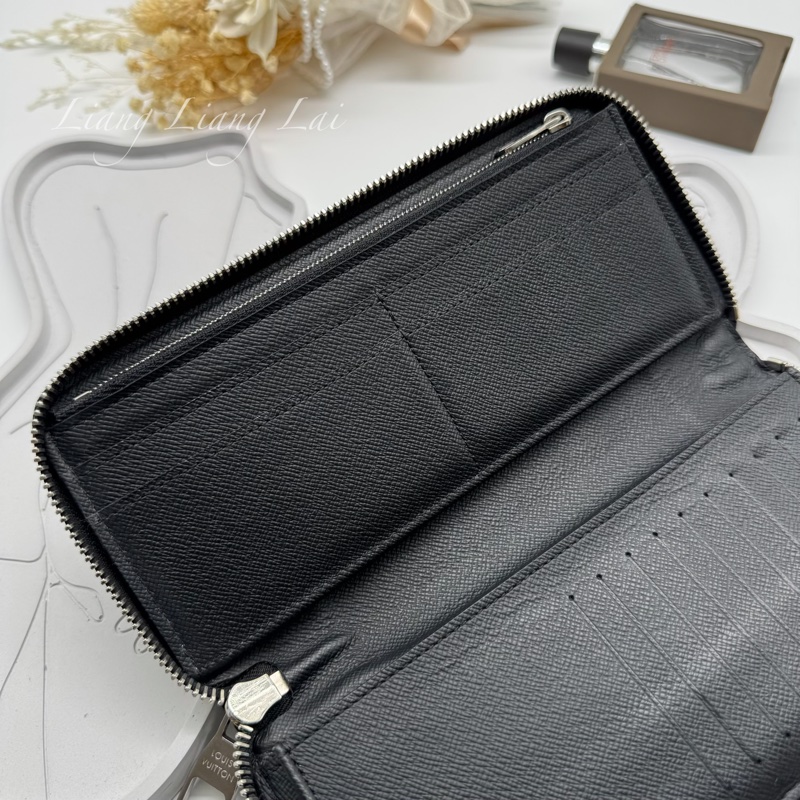 LOUIS VUITTON LV經典黑灰棋盤格拉鍊長夾-6