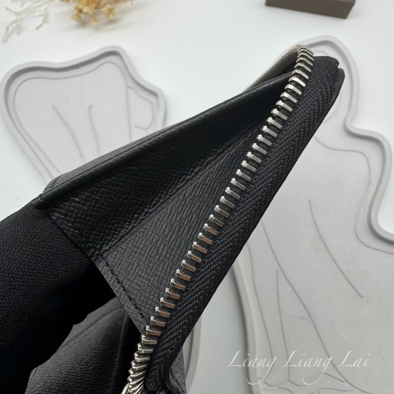 LOUIS VUITTON LV經典黑灰棋盤格拉鍊長夾-15