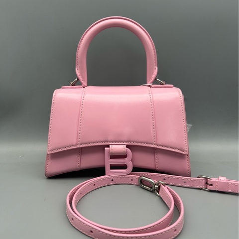 Balenciaga巴黎世家沙漏包 XS號 芭比粉光面牛皮 尺寸19×12×7cm