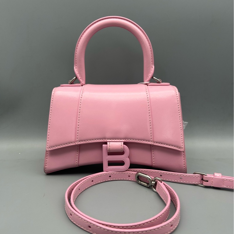 Balenciaga巴黎世家沙漏包 XS號 芭比粉光面牛皮 尺寸19×12×7cm-0