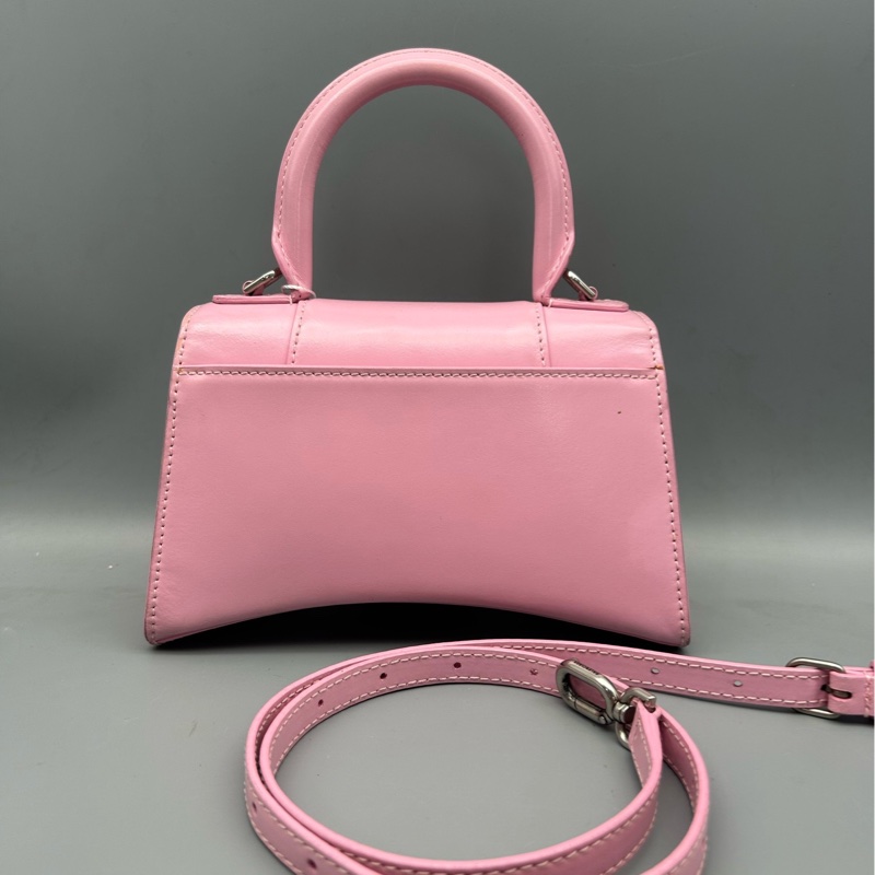 Balenciaga巴黎世家沙漏包 XS號 芭比粉光面牛皮 尺寸19×12×7cm-1