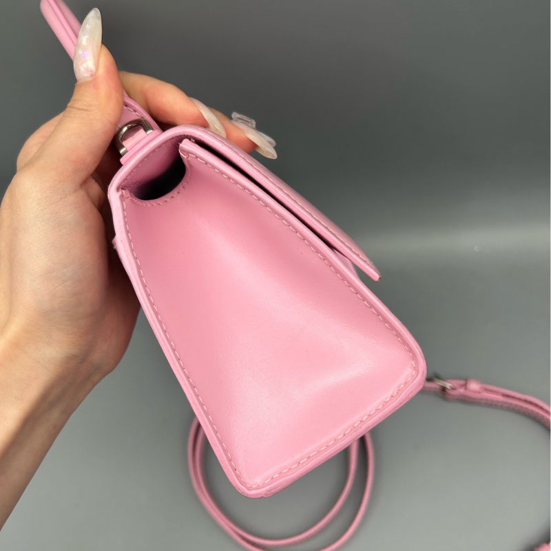 Balenciaga巴黎世家沙漏包 XS號 芭比粉光面牛皮 尺寸19×12×7cm-2