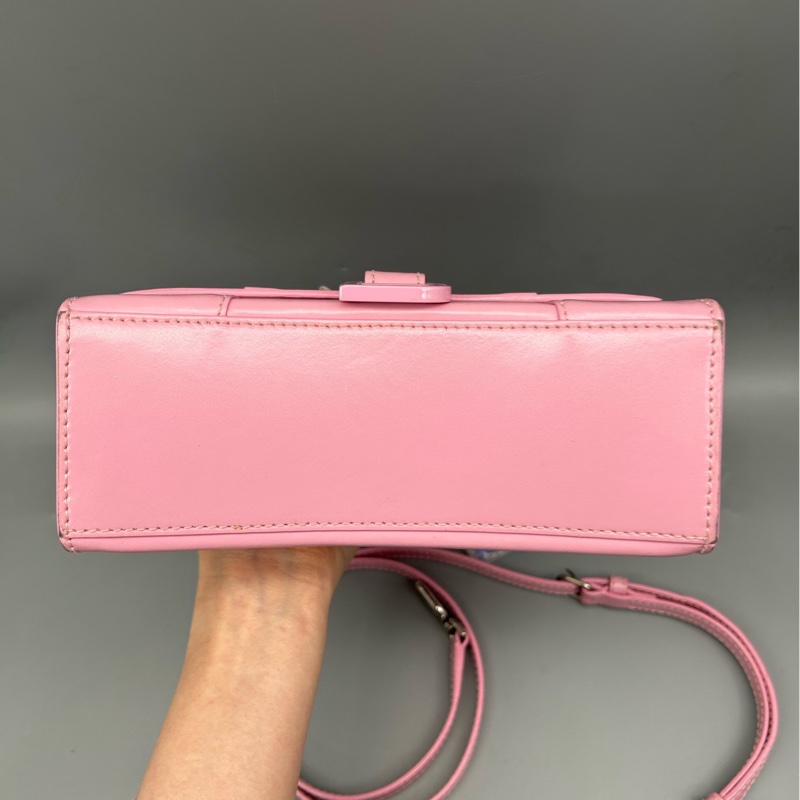 Balenciaga巴黎世家沙漏包 XS號 芭比粉光面牛皮 尺寸19×12×7cm-4