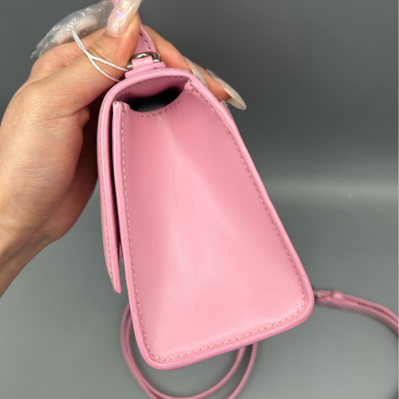 Balenciaga巴黎世家沙漏包 XS號 芭比粉光面牛皮 尺寸19×12×7cm-5