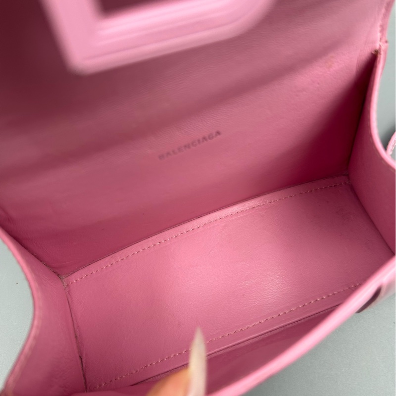 Balenciaga巴黎世家沙漏包 XS號 芭比粉光面牛皮 尺寸19×12×7cm-6