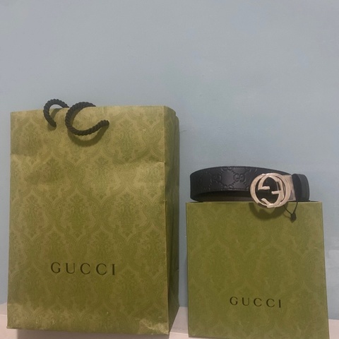 全新GUCCI壓紋皮帶