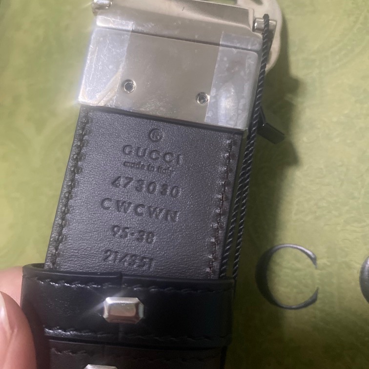 全新GUCCI壓紋皮帶-3