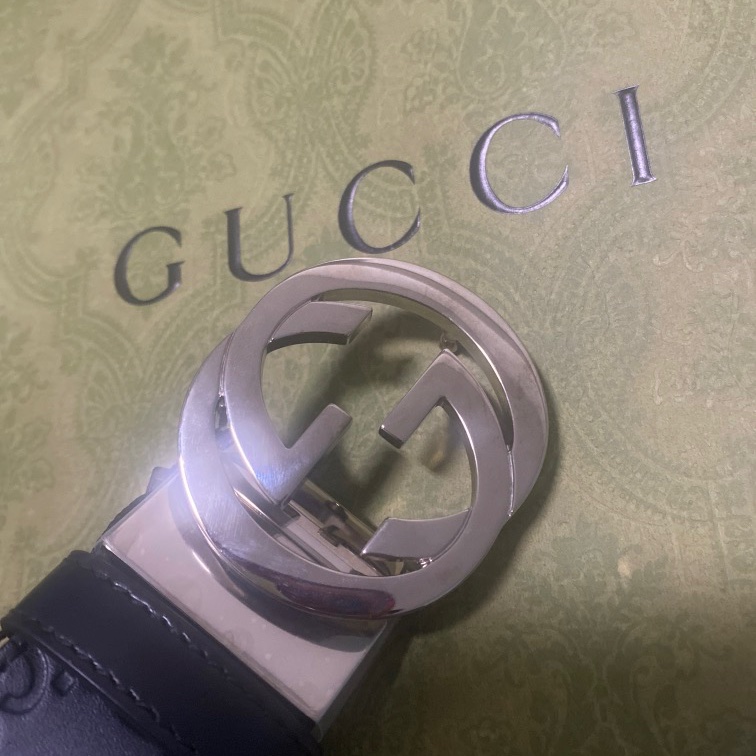 全新GUCCI壓紋皮帶-10