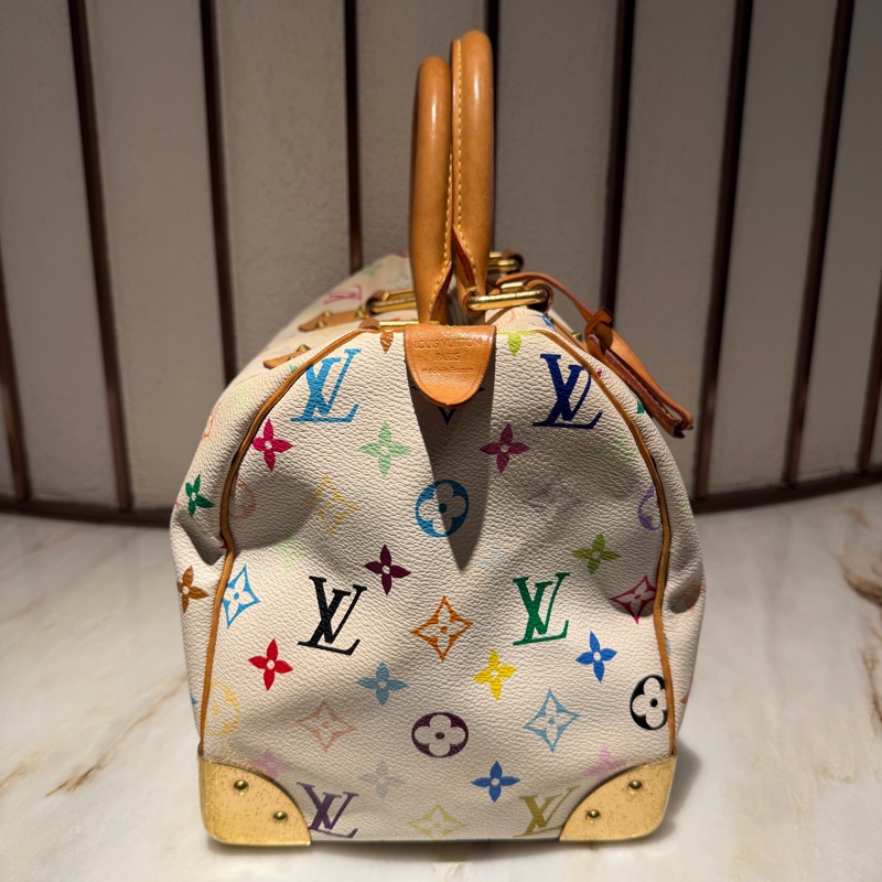 【93新 ✨ 全網最低價！】 LV 白三彩 波士頓speedy30 手提款 (喜歡的話直接下單❗️❗️）-7
