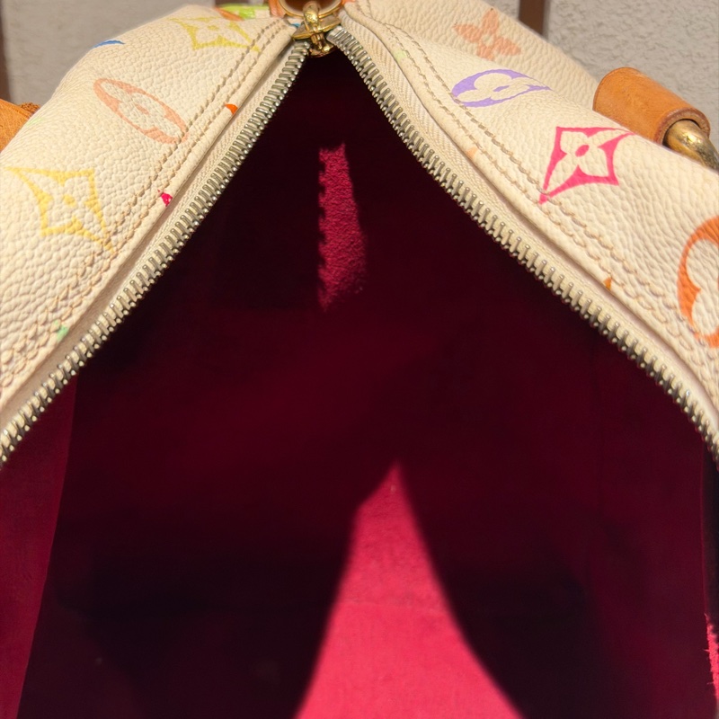 【93新 ✨ 全網最低價！】 LV 白三彩 波士頓speedy30 手提款 (喜歡的話直接下單❗️❗️）-31