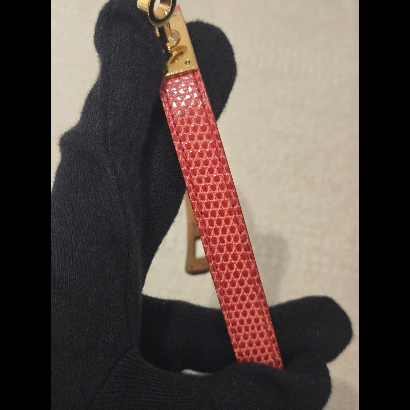愛馬仕 Hermès Kelly Double Tour 蜥蜴皮雙圈手環 紅色金釦-15