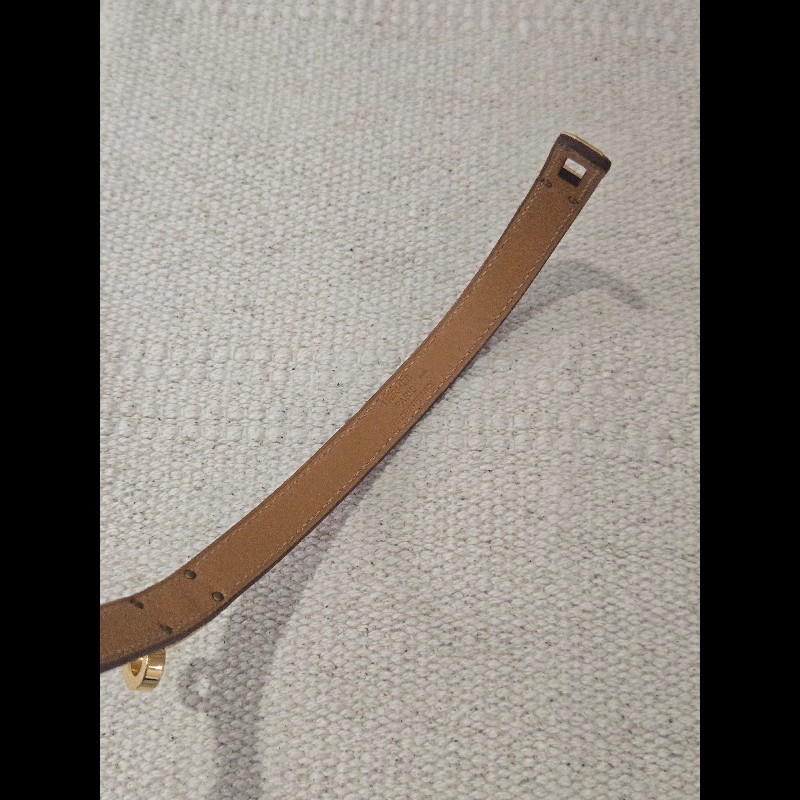 愛馬仕 Hermès Kelly Double Tour 蜥蜴皮雙圈手環 紅色金釦-21